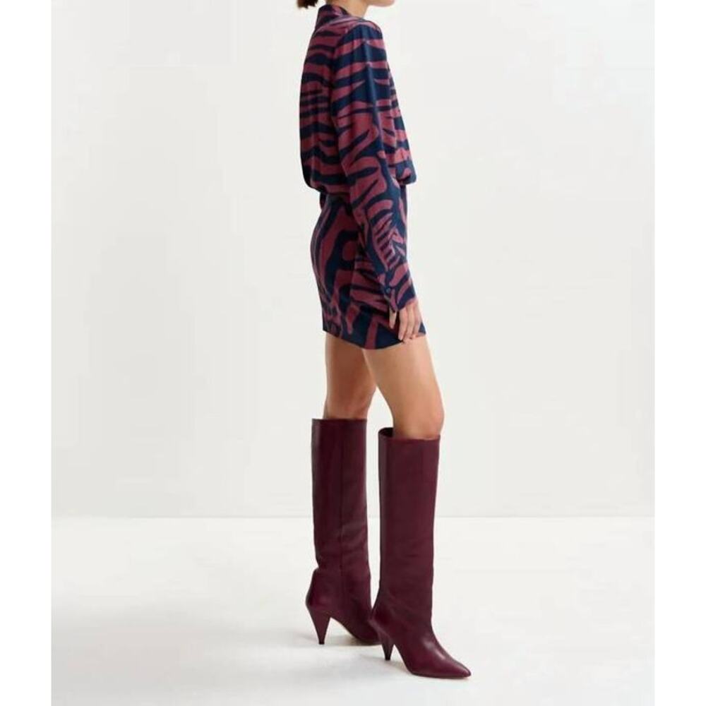 Essentiel Antwerp Isniper Shirt Mini Dress in Fudge Frappe Combo 40 US 10 - Picture 3 of 4